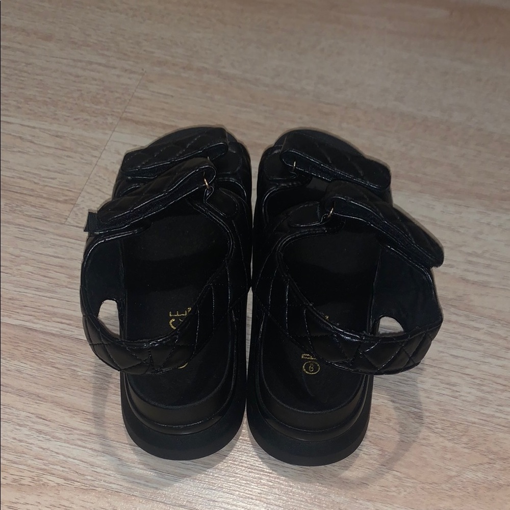 Black Platform Slingback Sandals - image 5